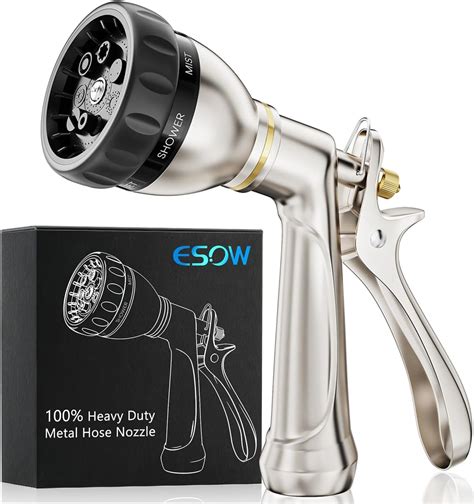Amazon.com: ESOW Garden Hose Nozzle 100% Heavy Duty Metal, Water Hose ...