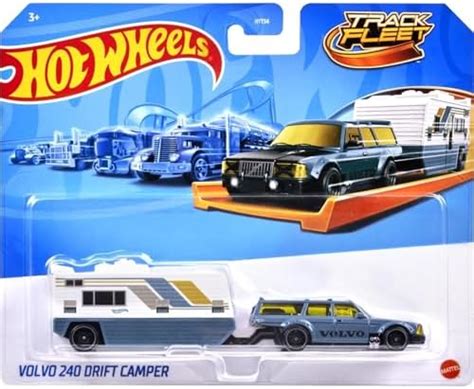 Hot Wheels Track Fleet, 1:64 Volvo 240 Drift Camper Die-Cast Toy ...
