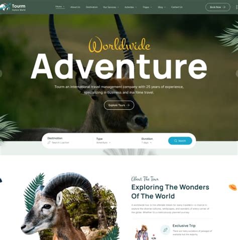 Tourm - Travel & Tour Booking Agency HTML Template - Home One