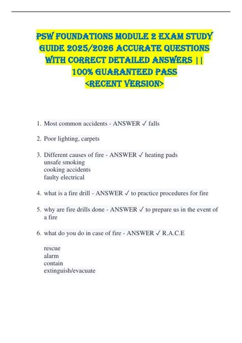 Image result for PSW Foundation Module 2 Test Answers