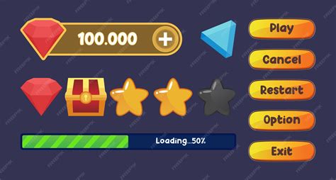 Game ui elements for a mobile app | Premium Vector