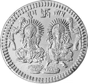 Pray Everyday LAXMI GANESH JI SILVER PLATED DIWALI POOJA COIN WITH SRI ...