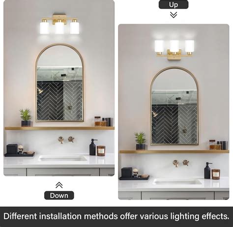FonmYim Gold Bathroom Light Fixtures, 3-Light Modern Vanity India | Ubuy