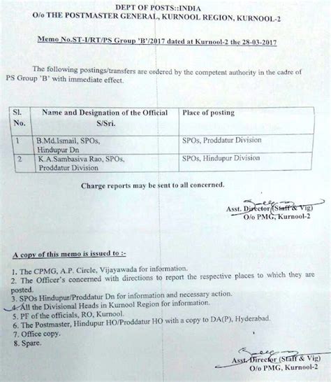 Transfers in SP Cadre