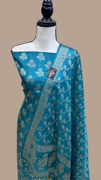 Pure Tussar Silk Banarasi Dress material — The Handlooms