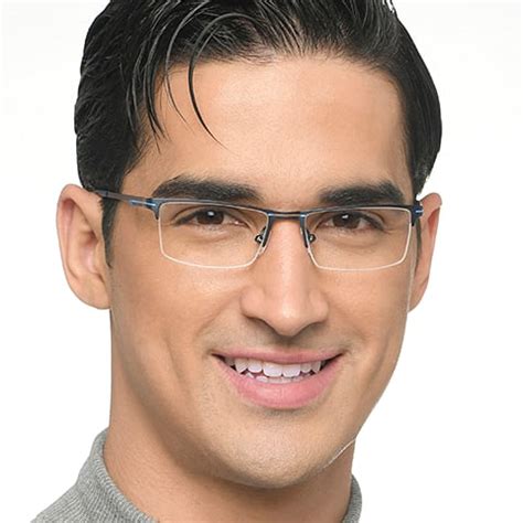 Buy Blue Half Rim Rectangle Vincent Chase Sleek Steel VC E16651-C2 ...