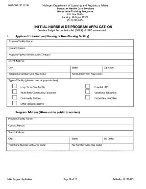 Nurse Aide Training Program Initial Program Instructions And ...