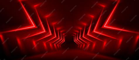 Abstract red neon arrow light glow background | Free Vector