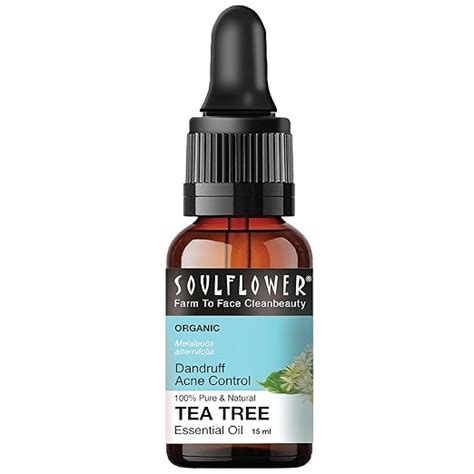 Soulflower Tea Tree Essential Oil for Skin, Hair, Face, Acne Care ...