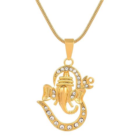 Buy Mahakaal Jewels® 22K Gold Plated CZ Studd Ganesha Ganpati ...