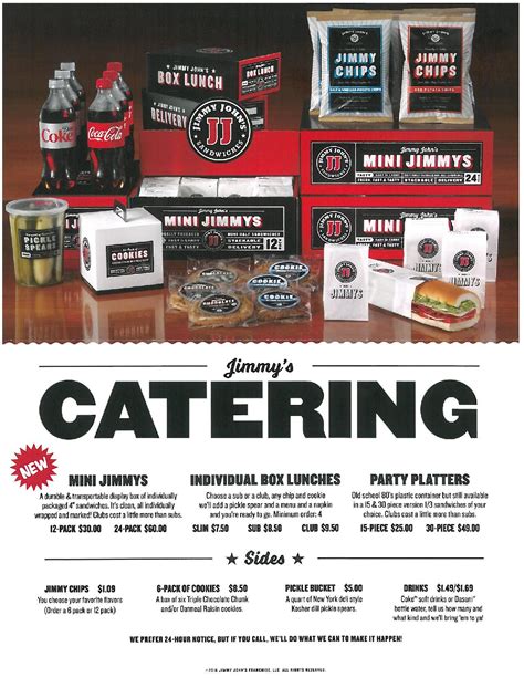 Jimmy John's Catering Menu Prices
