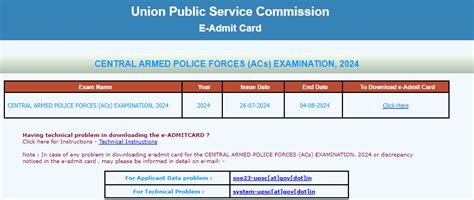 UPSC CAPF 2024 Admit Card Out, Exam Date, Pattern & Syllabus