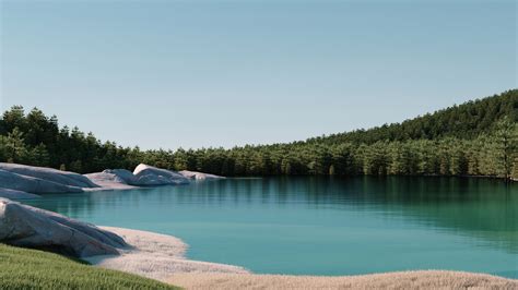 Windows 11 Wallpaper 4K, Lake, Landscape, Forest, Daytime