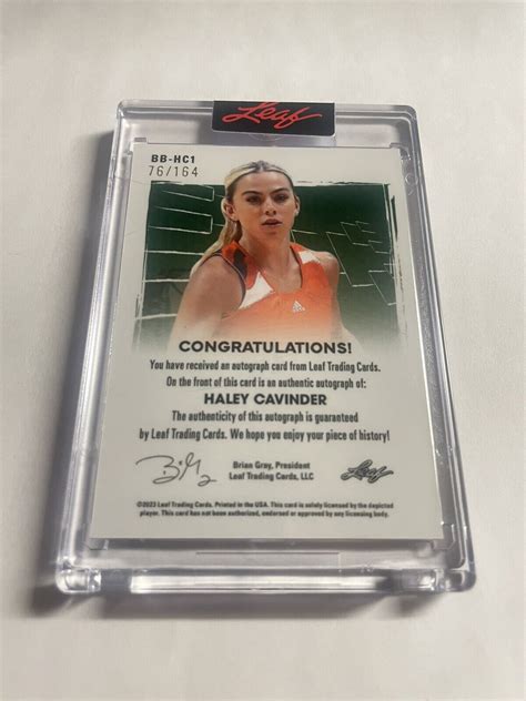 2023 LEAF #BB- HC1 HALEY CAVINDER AUTO #d/164 - | Ubuy India