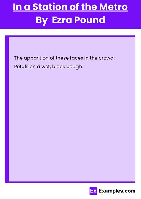 In a Station of the Metro Poem by Ezra Pound to Download | Examples.com