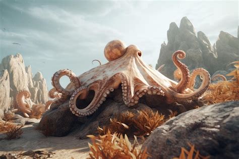 Camouflaged octopuses among rocks | Premium AI-generated image