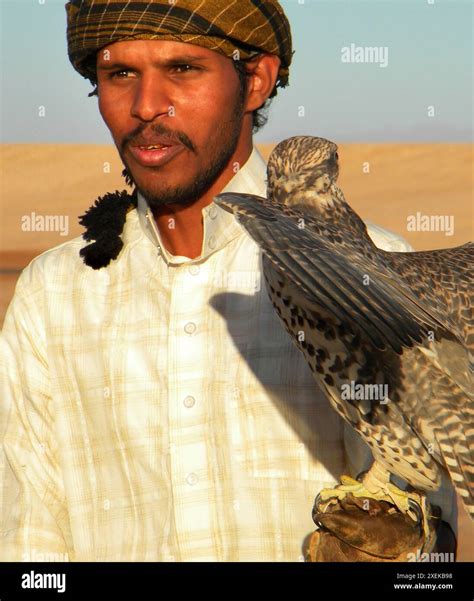 Bedouin With Hawk. Arabian Desert. Saudi Arabia Stock Photo - Alamy