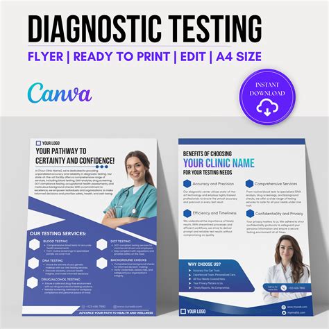 Diagnostic Testing Flyer Canva Templates, Blood Testing , DNA Testing ...