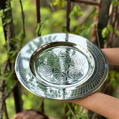Sacred Energy Plate: Seven Chakras Carved in Stainless Steel Offering ...