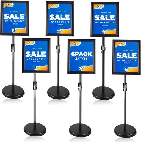Amazon.com: AceShow 6 Pack Sign Holder Stand - 8.5 ×11 inch Standing ...