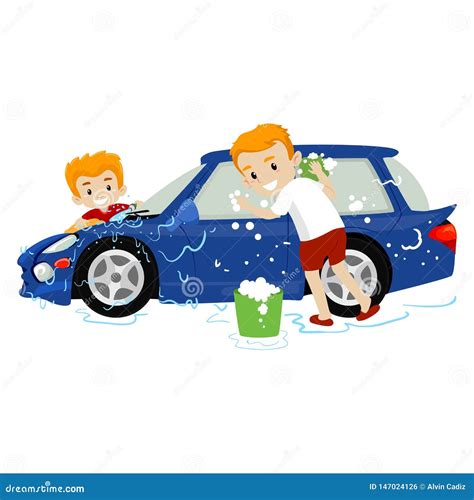 Person Washing Car Clipart