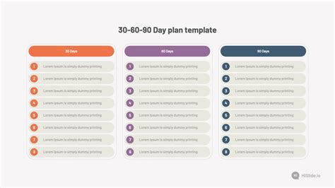 30-60-90 Day Plan Simple Template Slide - Download Now
