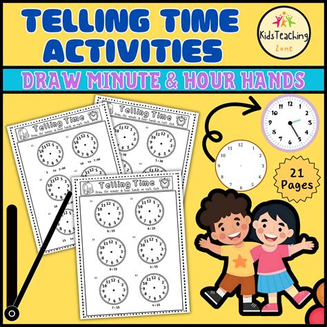 Telling Time Activities : Draw Minute & Hour Hands | Teaching Resources