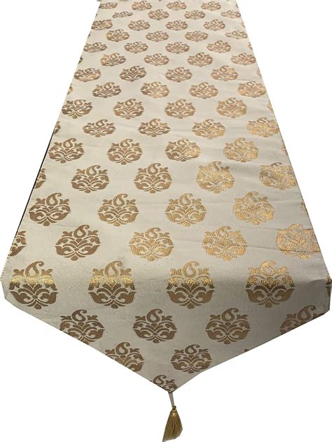 Buy VIREO Dopian Jacquard Silk Table Runner (Blue, 12 X 70 Inch) Online ...