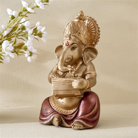 Buy Corsica Tranquil Polyresin Sitting Ganesha with Harmonium Figurine ...
