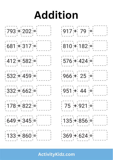 Addition Practice Worksheet 2- Download FREE Printable Worksheets for ...