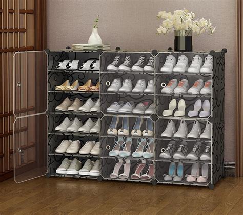 KriShyam® Portable Shoe Rack 18 Cube Shoe Storage Cabinet 36 Pair Plas ...