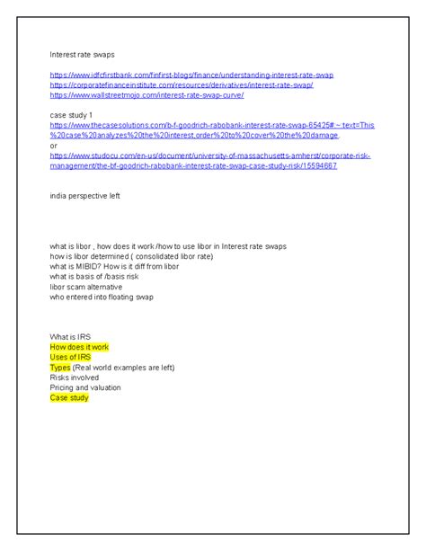New derivatives - Interest rate swaps - Studocu