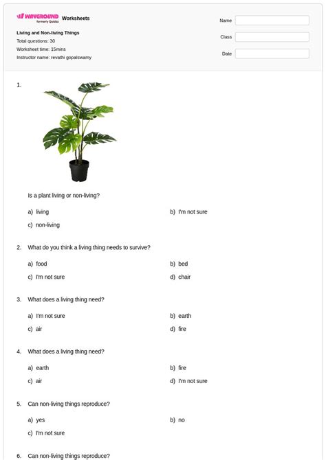 50+ Living and Non Living Things worksheets for Class 2 on Wayground ...