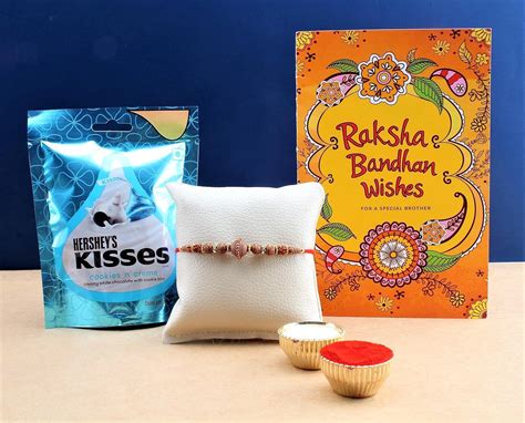 SFU E Com Hersheys Kisses Cookies N Crème With Rakhi & Greeting Card ...