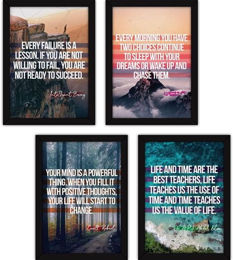 FATMUG Framed Wall Paintings Life Quotes For Office Decor and Home ...