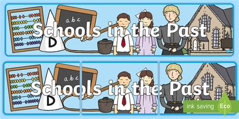 KS1 Schools in the Past Display Banner (teacher made)