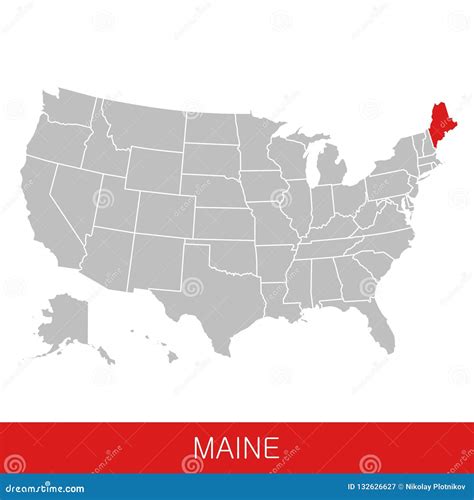 United States of America with the State of Maine Selected. Map of the USA Stock Vector ...
