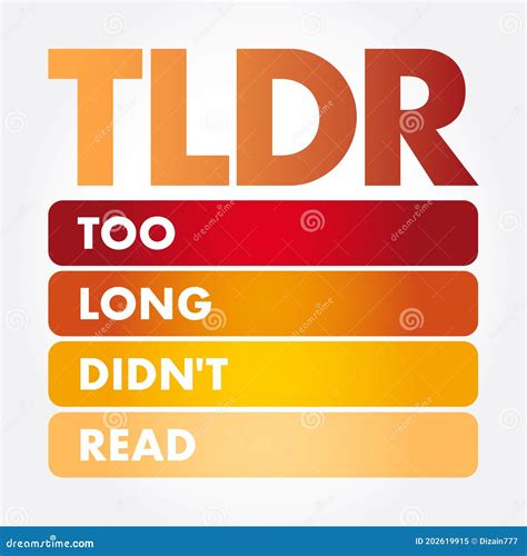 TLDR - Too Long Didn T Read Acronym Stock Illustration - Illustration of communication, term ...