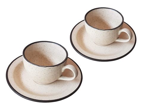 Buy Pure Source India) Ceramic Tea and Coffee Cup with Saucer - 12 ...