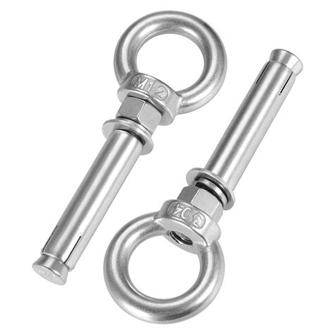 uxcell M12 x 100 Expansion Eyebolt Eye Nut Screw with Ring 304 ...
