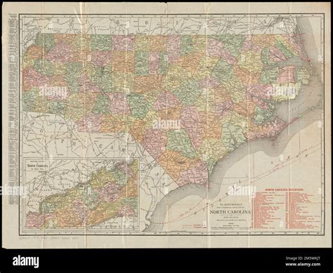 The Rand McNally new commercial atlas map of North Carolina. Relief ...