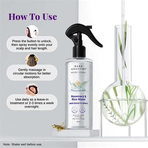 BARE ANATOMY Rosemary Water Spray for Hair Growth, Thickness & Hairfall ...