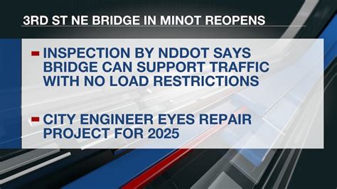 3rd Street NE bridge in Minot reopens