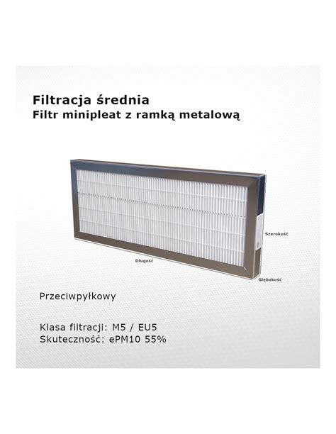 Filter M5 EU5 ePM10 55% 160 x 500 x 20