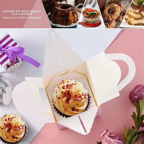 Buy Pajaver 20 Pcs Single Cupcake Boxes with Window, Individual Cupcake ...