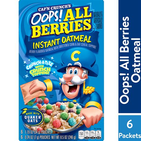 Cap'n Crunch Oops All Berries Naturally & Artificially Flavored Instant ...