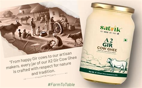 SATVIK PURE GHEE A2 Gir Cow Ghee 1 Litre Churned From Vedic Bilona ...