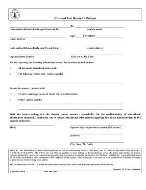 Fillable Online Sample Consent to Release or Obtain Information Form ...