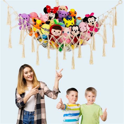 ecofynd Stuffed Animal Toy Hammock, Hanging Cotton Organizer Storage ...