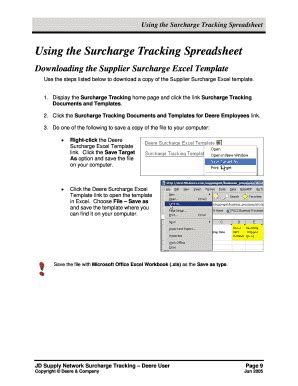Fillable Online Downloading the Supplier Surcharge Excel Template Fax ...
